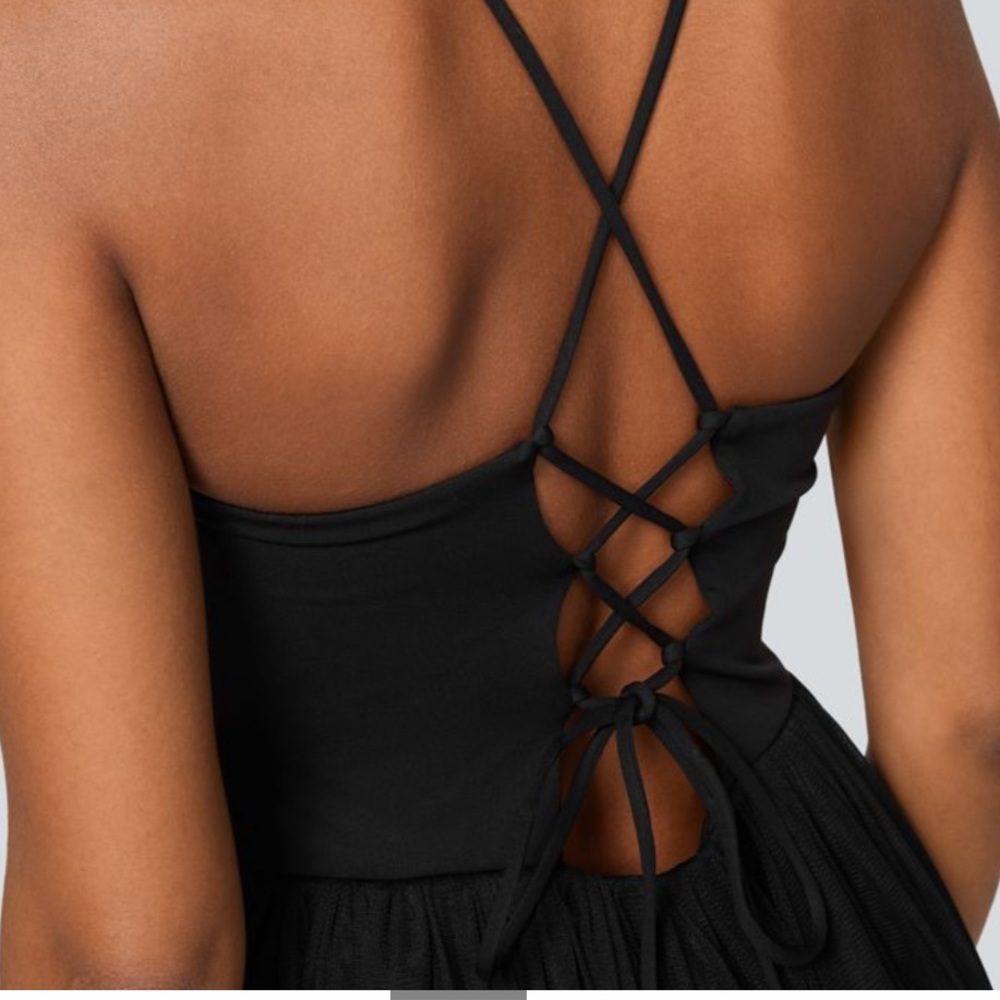 Halara V Neck Backless Mesh Tulle Midi Dress Fairy Balletcore Whimsigoth NWT - Picture 3 of 12